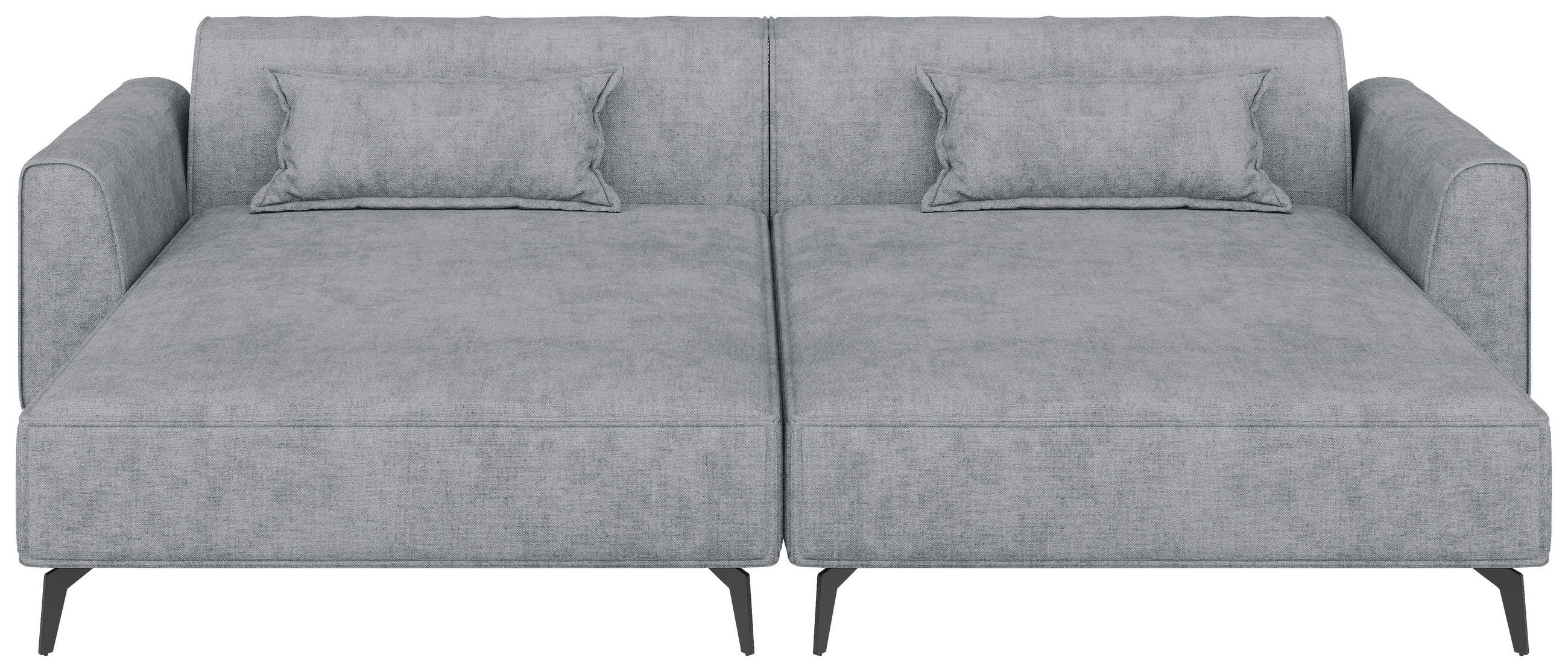 BIGSOFA  in Chenille Grau  - Hellbraun/Schwarz, MODERN, Textil/Metall (300/80/190cm) - Carryhome