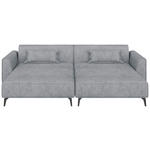 BIGSOFA  in Chenille Grau  - Hellbraun/Schwarz, MODERN, Textil/Metall (300/80/190cm) - Carryhome