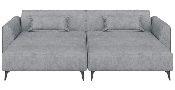 BIGSOFA  in Chenille Grau  - Hellbraun/Schwarz, MODERN, Textil/Metall (300/80/190cm) - Carryhome