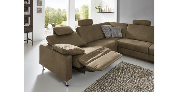 ECKSOFA in Mikrofaser Grün  - Alufarben/Grün, Design, Textil/Metall (275/242cm) - Dieter Knoll