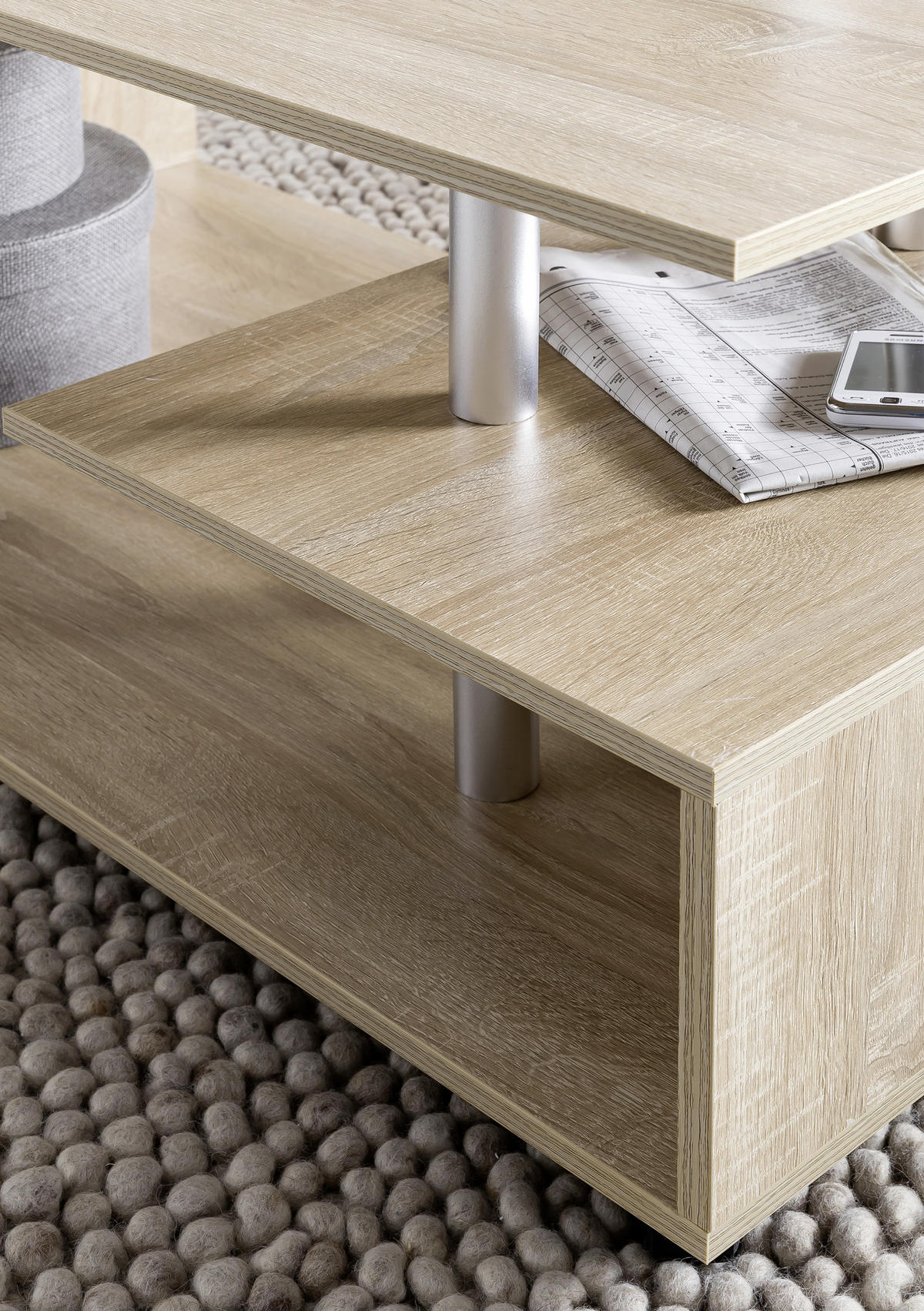 COUCHTISCH in Holzwerkstoff 105/60/48,5 cm  - Sonoma Eiche, Modern, Holzwerkstoff/Kunststoff (105/60/48,5cm) - MID.YOU