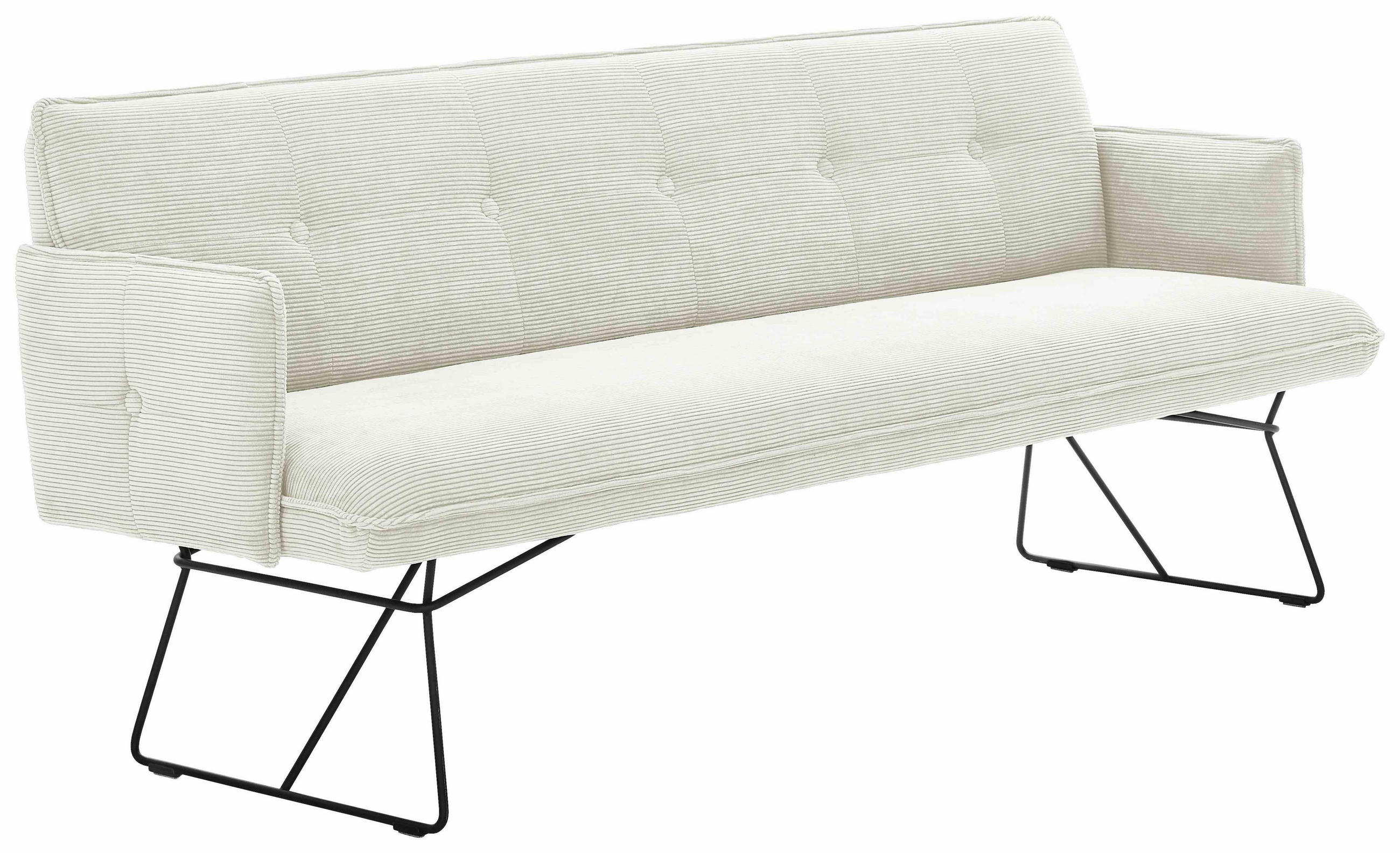 SITZBANK 212/89/70 cm  in Weiß  - Schwarz/Weiß, Design, Textil/Metall (212/89/70cm) - Pure Home Lifestyle