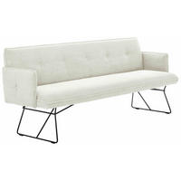 SITZBANK in Textil Weiss  - Weiss/Schwarz, Design, Textil/Metall (212/89/70cm) - Pure Home Lifestyle