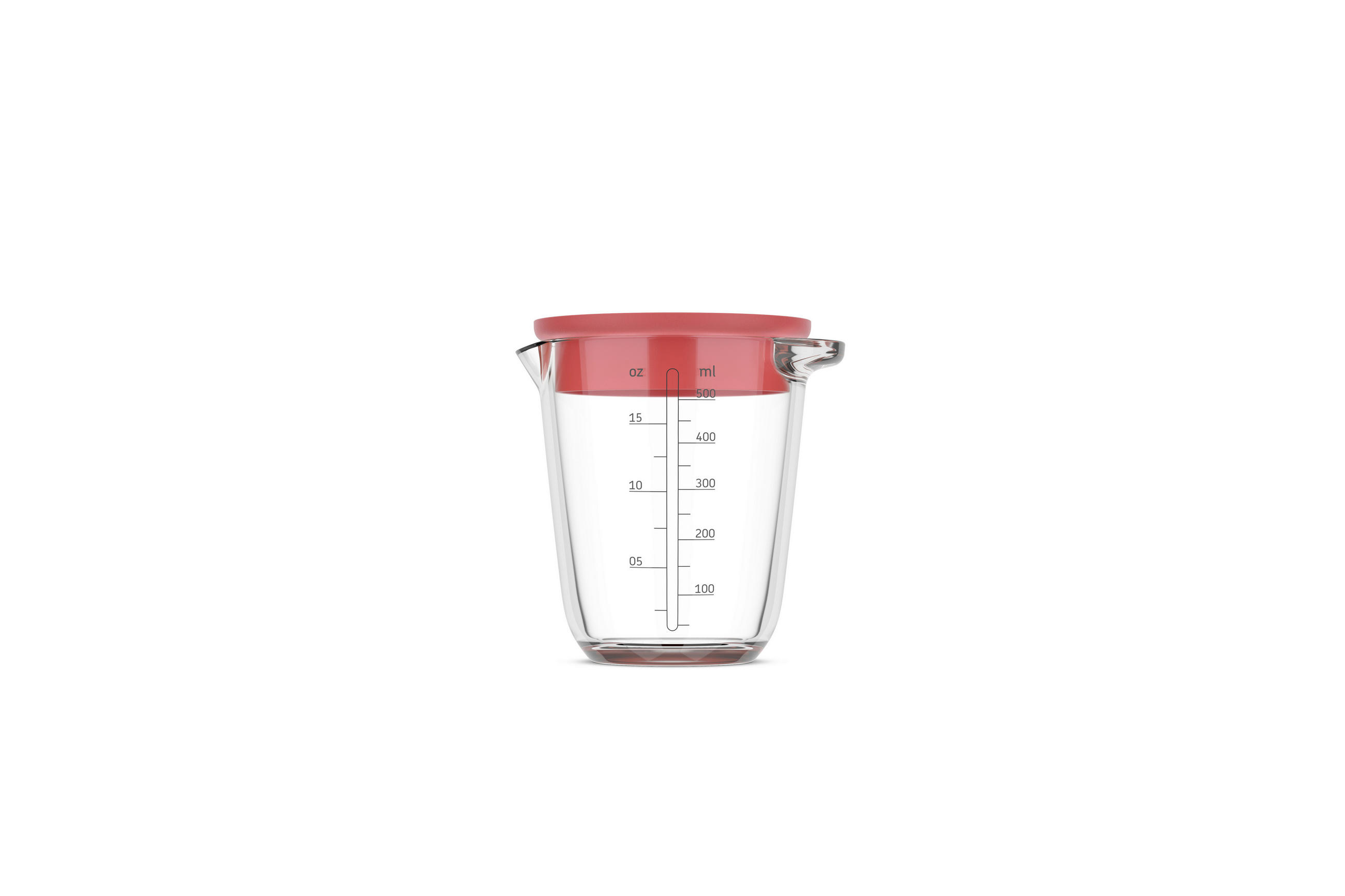 MÉRŐPOHÁR - rozsdavörös/áttetsző, Basics, műanyag/üveg (12,4/10,3/12,9cm) - Mepal