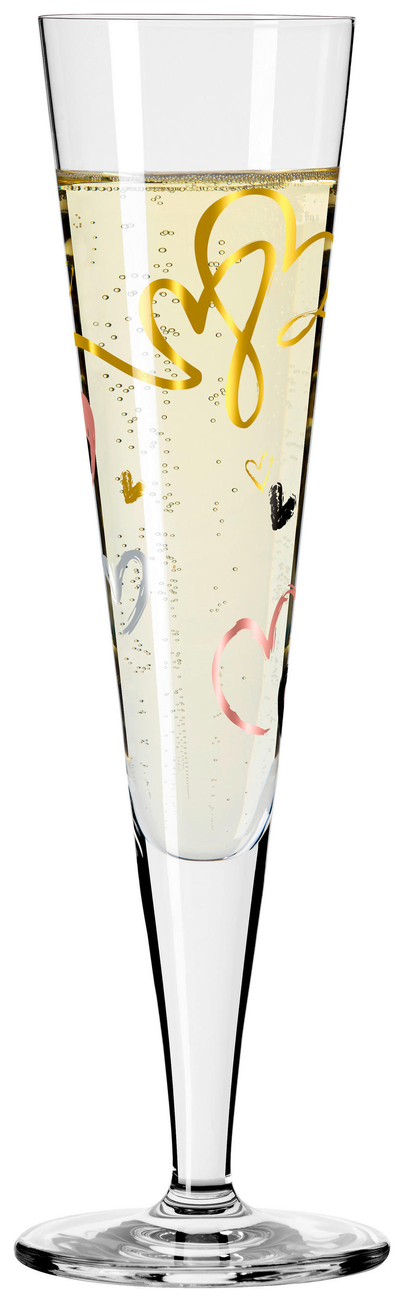 CHAMPAGNERGLAS Goldnacht 205 ml 2-teilig  - Goldfarben/Schwarz, LIFESTYLE, Glas (16,3/26,6/7,7cm) - Ritzenhoff