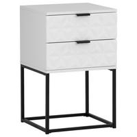 NACHTSCHRANK 42,5/67/38,5 cm  - Schwarz/Weiß, KONVENTIONELL, Holzwerkstoff/Metall (42,5/67/38,5cm) - Boxxx