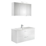 BADEZIMMER 3-teilig  in 100 cm  - Chromfarben/Weiß Hochglanz, KONVENTIONELL, Keramik/Holzwerkstoff (100cm) - Xora