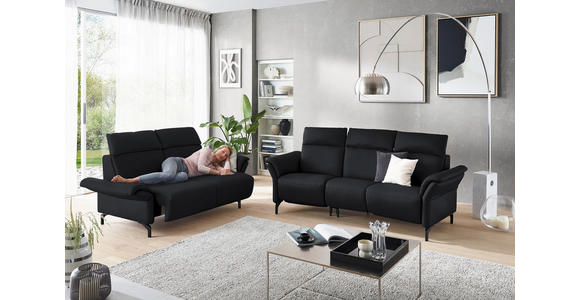 2-SITZER-SOFA Anthrazit Echtleder  - Anthrazit/Schwarz, KONVENTIONELL, Leder/Metall (178/103/95cm) - Dieter Knoll