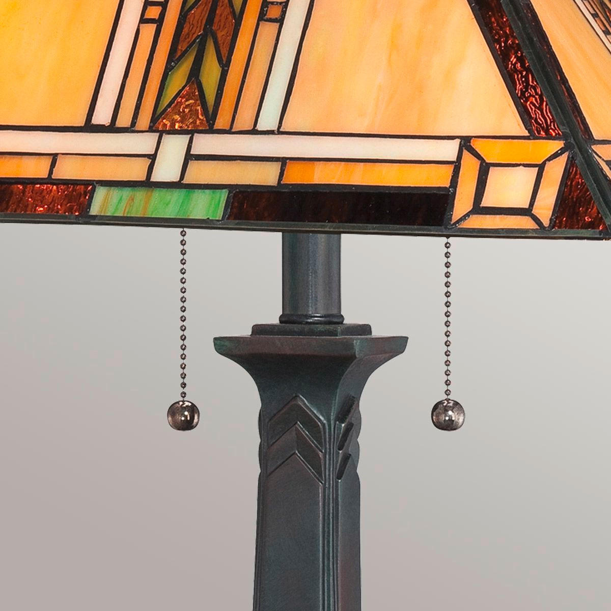 TISCHLEUCHTE Navajo 40.6/63,1 cm   - Dunkelbraun/Multicolor, KONVENTIONELL, Glas/Naturmaterialien (40.6/63,1cm) - Elstead Lighting