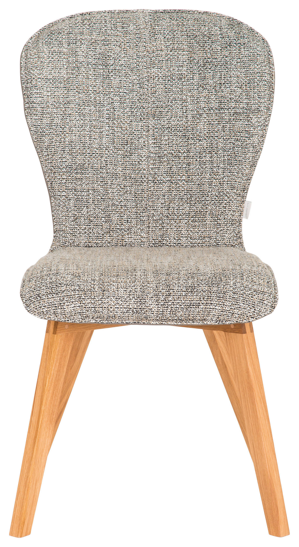 STUHL  in beflockt Echtleder pigmentiert Holz, Textil, Leder  - Eichefarben/Braun, Design, Leder/Holz (48/91/61cm) - Bert Plantagie