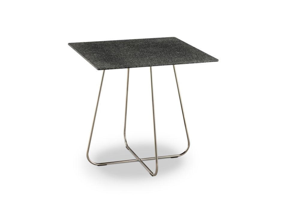 POMOĆNI STOLIĆ  metal, staklo   - Design, staklo/metal (42/43/42cm)