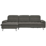 ECKSOFA in Webstoff Grau  - Schwarz/Grau, LIFESTYLE, Textil/Metall (180/310cm) - Valnatura