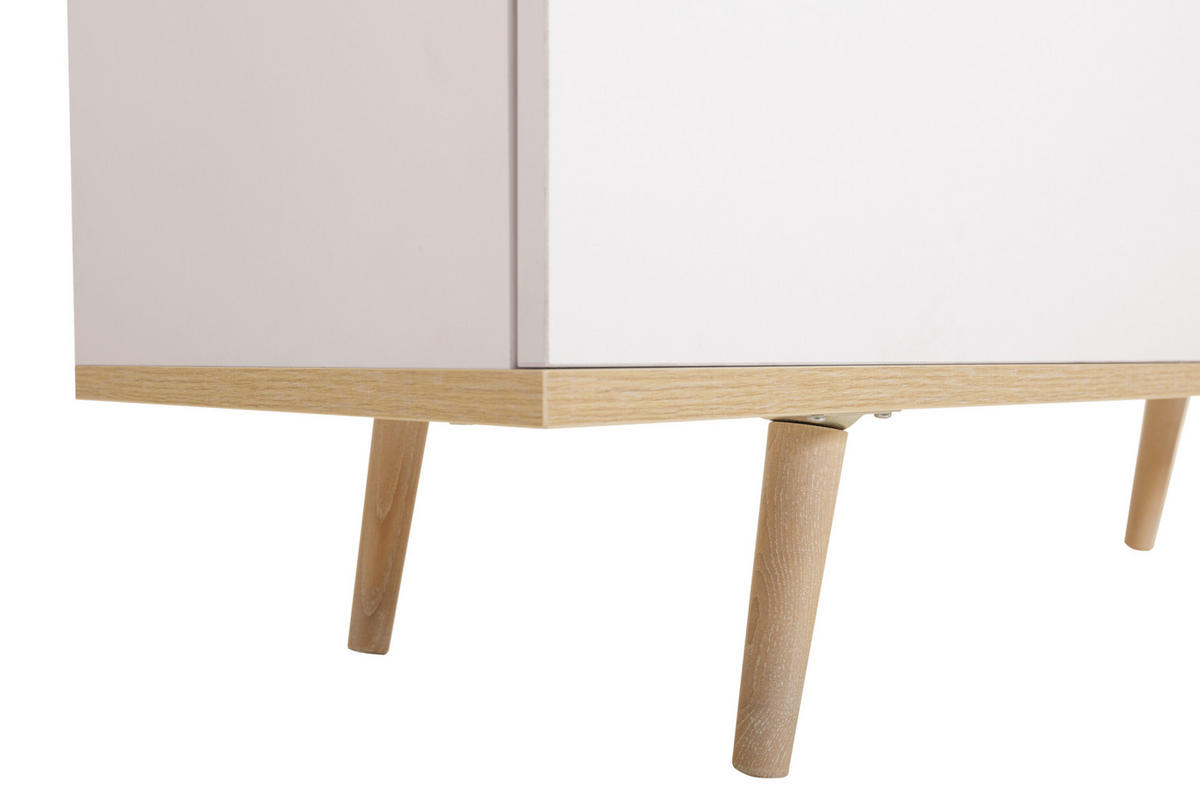 DREHTÜRENSCHRANK  in Weiß, Eichefarben  - Eichefarben/Silberfarben, Design, Holzwerkstoff/Metall (90/180/55cm) - MID.YOU