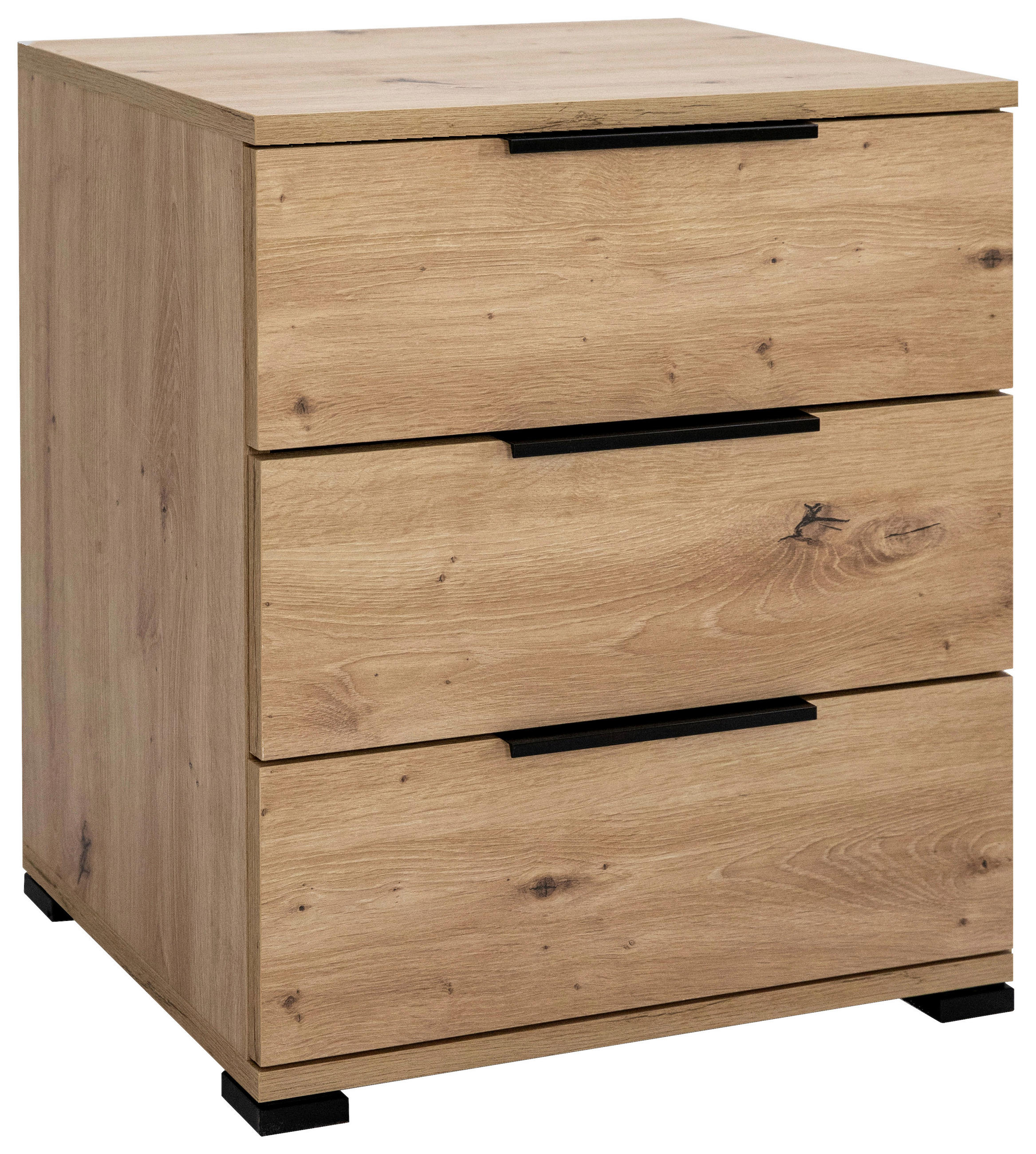 NACHTKÄSTCHEN 50/56/38 cm  in Eiche Artisan  - Schwarz/Eiche Artisan, KONVENTIONELL, Holzwerkstoff/Kunststoff (50/56/38cm) - Carryhome