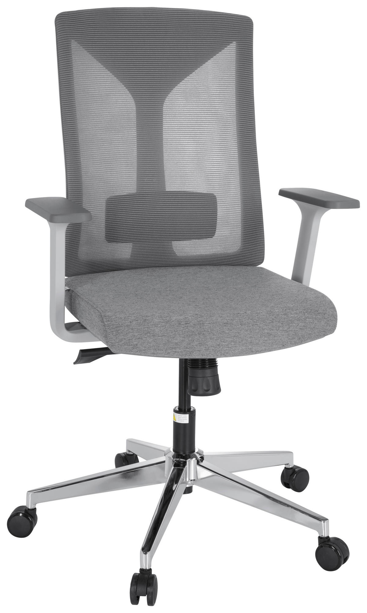 DREHSTUHL Netzbespannung, Flachgewebe Grau, Weiß  - Weiß/Grau, MODERN, Kunststoff/Textil (63/116/66cm) - MID.YOU