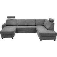 WOHNLANDSCHAFT in Webstoff Dunkelgrau  - Dunkelgrau/Schwarz, Design, Holz/Textil (165/296/198cm) - Xora