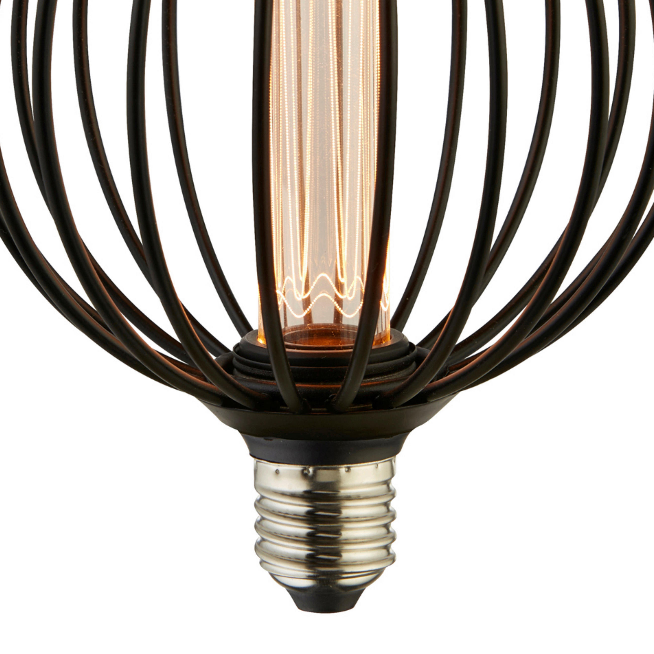 LED-LEUCHTMITTEL   E27 4 W  - Schwarz, Design, Glas/Metall (12.5/16cm) - Searchlight