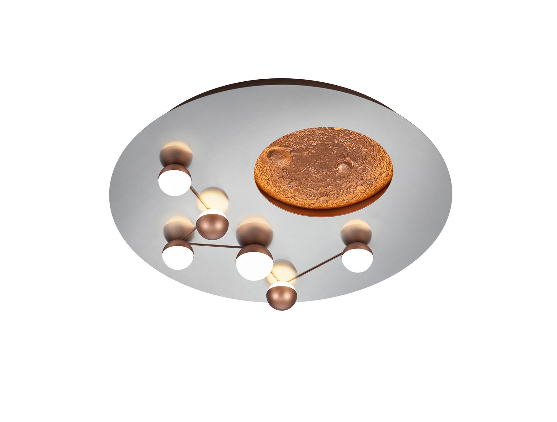 LED-DECKENLEUCHTE Zodiac 50/10 cm   - Alufarben/Braun, Design, Metall (50/10cm) - Trio Leuchten