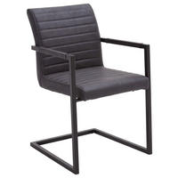 ARMLEHNSTUHL  in Stahl  - Schwarz/Grau, Design, Textil/Metall (54/86/63cm) - Livetastic