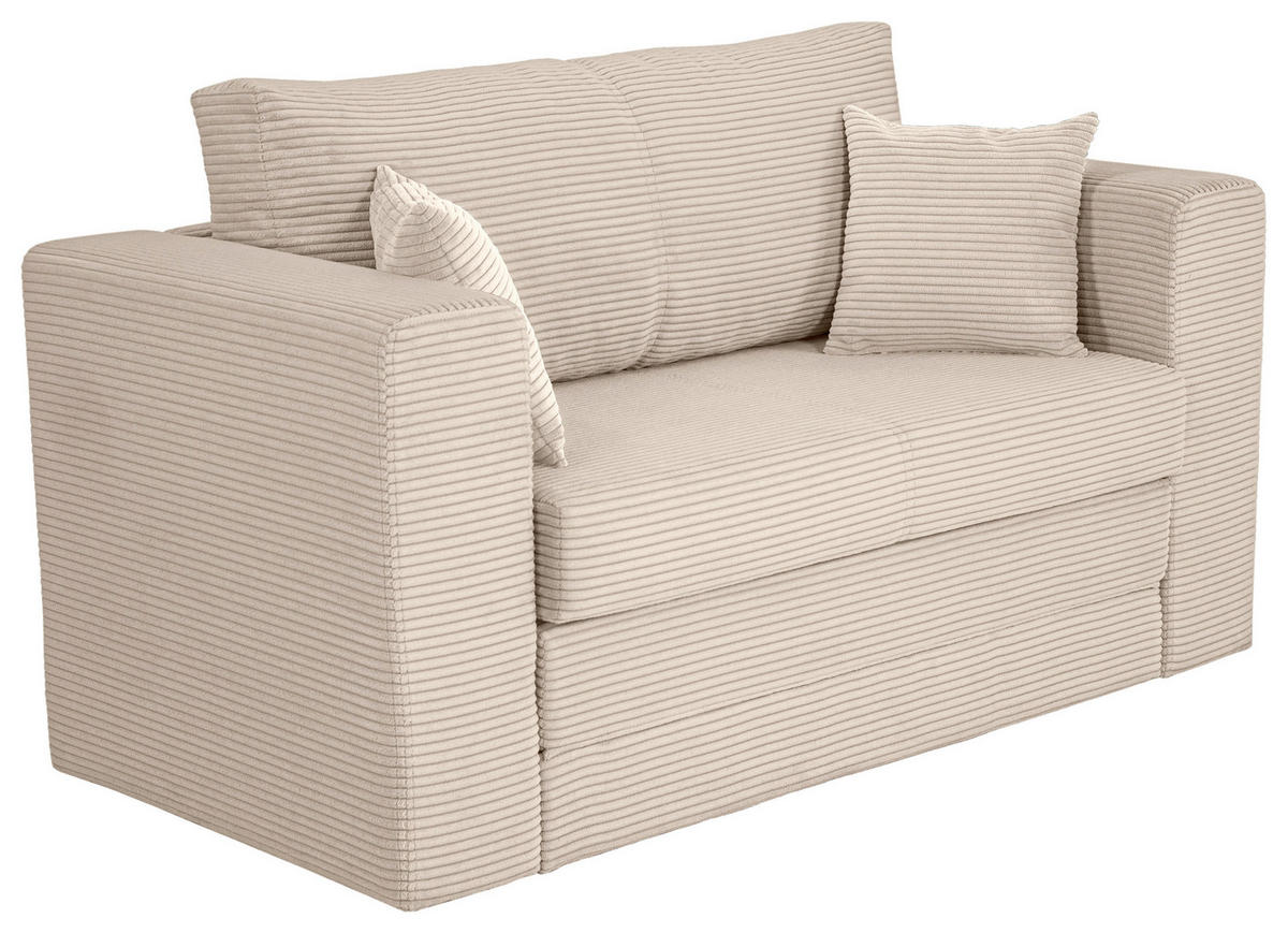 JUGEND- UND KINDERSOFA Cord Beige  - Beige/Schwarz, KONVENTIONELL, Textil (136/78/72cm) - Xora