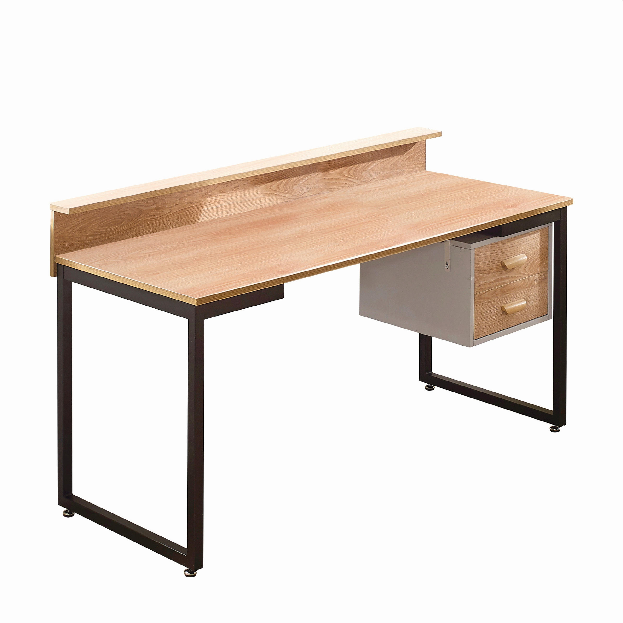 Livetastic Schreibtisch Schwarz, Natur 60x84x140 cm