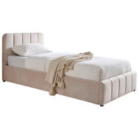 POLSTERBETT 90/200 cm,  in Beige, gepolstertes Kopfteil, Lattenrost, Bettkasten,  - Beige/Schwarz, Design, Holz/Kunststoff (90/200cm) - Boxxx