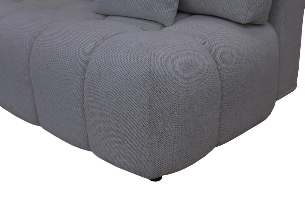 BOXSPRINGSOFA in Chenille Grau  - Schwarz/Grau, MODERN, Kunststoff/Textil (210/72/105cm) - Cantus