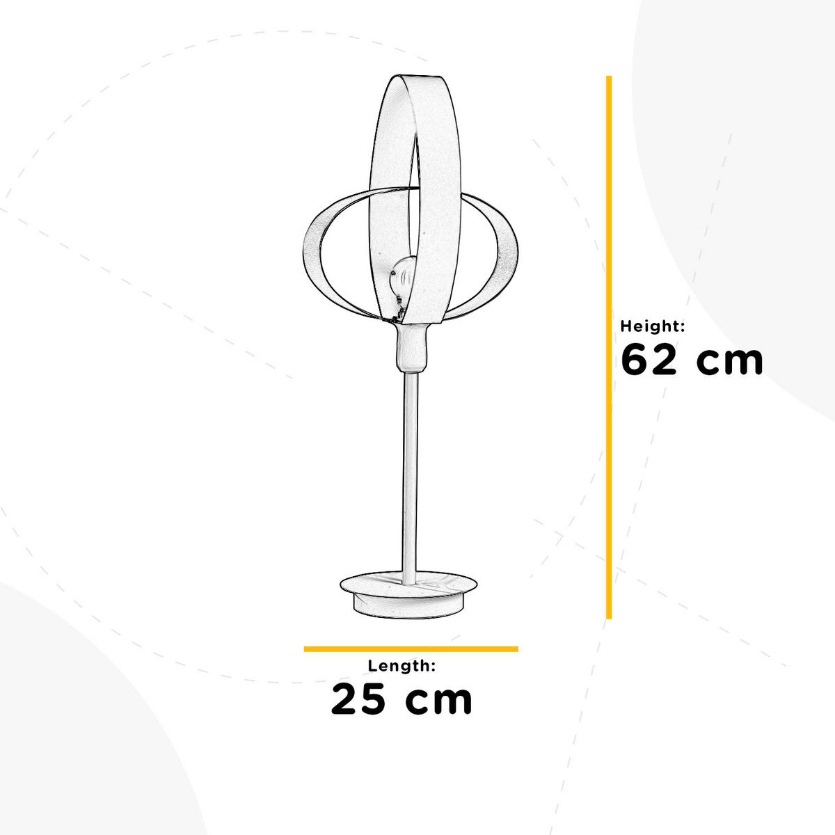 TISCHLEUCHTE 25/62 cm   - Weiß, Design, Metall (25/62cm)