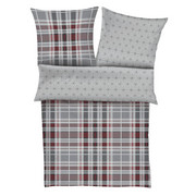 BETTWÄSCHE Flanell Grau, Rot 135/200 cm - Rot/Grau, KONVENTIONELL, Textil (135/200cm) - S. Oliver