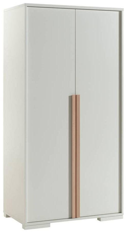 DREHTÜRENSCHRANK 2-türig Weiß - Buchefarben/Weiß, MODERN, Holz/Holzwerkstoff (98,5/195,2/56cm) - MID.YOU