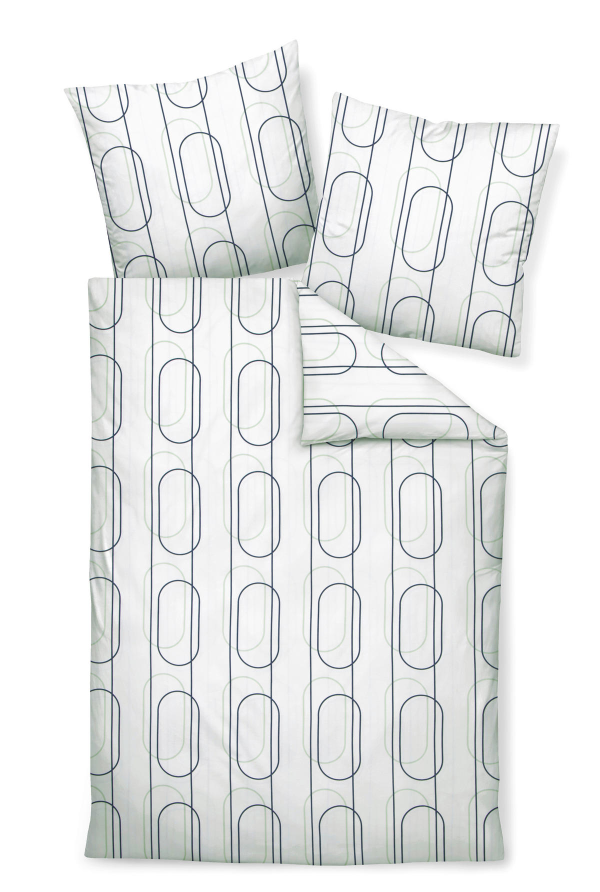 POSTELJINA 140/220 cm  J.D.  - bijela/siva, Konvencionalno, tekstil (140/220cm) - Janine