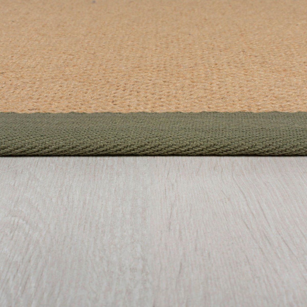 FLACHWEBETEPPICH 160/230 cm Herringbone Border Grün  - Grün, KONVENTIONELL, Naturmaterialien/Textil (160/230cm) - Xora