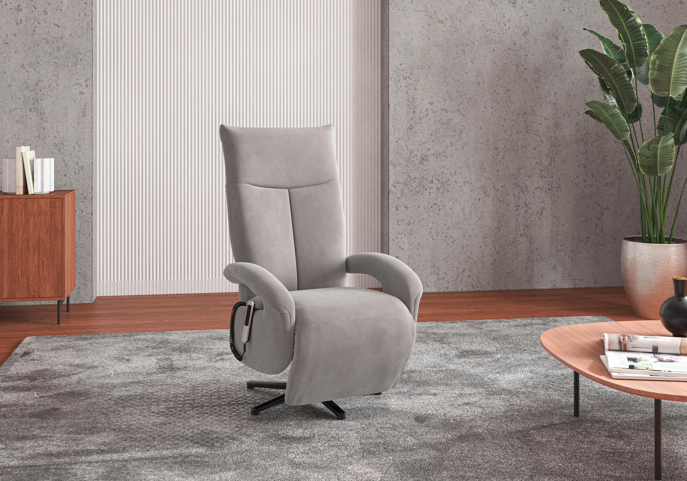 SESSEL in Flachgewebe Silberfarben  - Silberfarben/Schwarz, KONVENTIONELL, Textil/Metall (74/112/82cm) - Sit & More