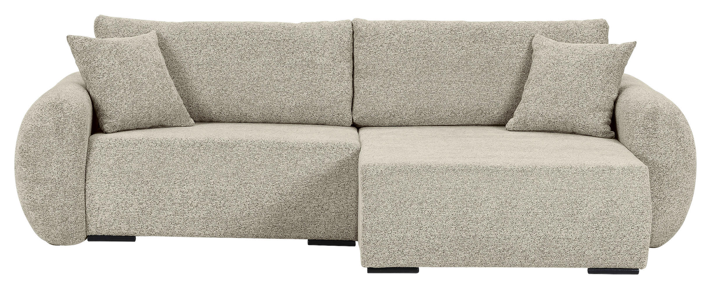 ECKSOFA Mintgrün Flachgewebe Zierkissen, Rückenkissen, Bettkasten, Schlaffunktion, Rücken echt, Liegefläche im Originalstoff  - Schwarz/Mintgrün, KONVENTIONELL, Kunststoff/Textil (250/145cm) - Carryhome