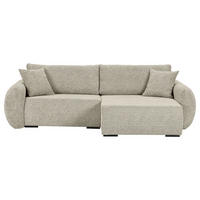 ECKSOFA Mintgrün Flachgewebe Zierkissen, Rückenkissen, Bettkasten, Schlaffunktion, Rücken echt, Liegefläche im Originalstoff  - Schwarz/Mintgrün, KONVENTIONELL, Kunststoff/Textil (250/145cm) - Carryhome