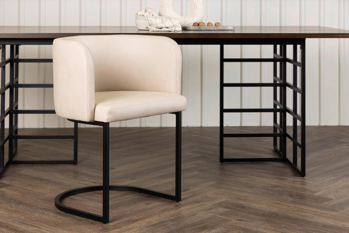 STOL stål flatväv  - beige/svart, Design, metall/textil (58/75/60cm) - Livetastic