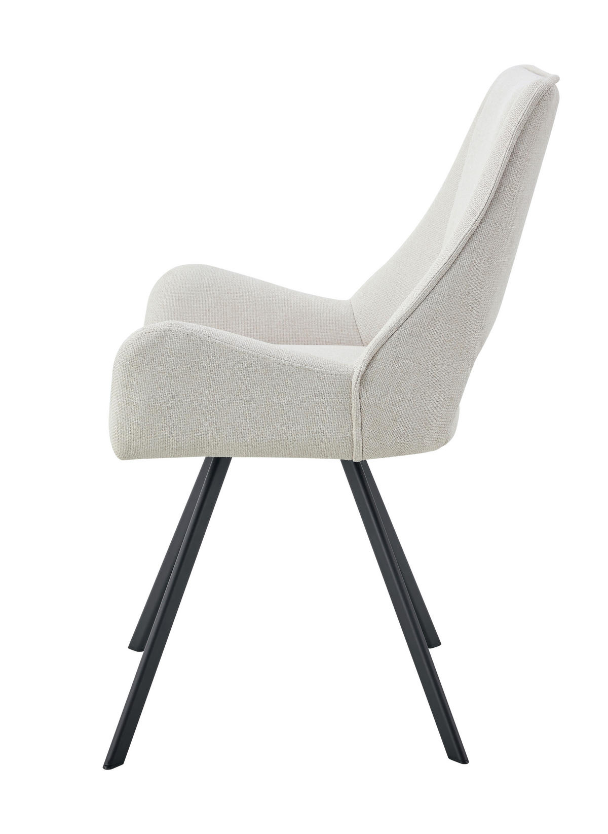 STUHL-SET 2 Stück  in Webstoff  - Creme/Schwarz, MODERN, Textil/Metall (56/91/63cm) - MID.YOU