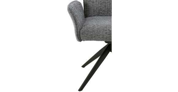 ARMLEHNSTUHL  Wippfunktion, Sitzfläche 360° drehbar, inklusive Armlehnen Webstoff  Grau, Schwarz  - Schwarz/Grau, Design, Textil/Metall (66/90,5/66cm) - Carryhome