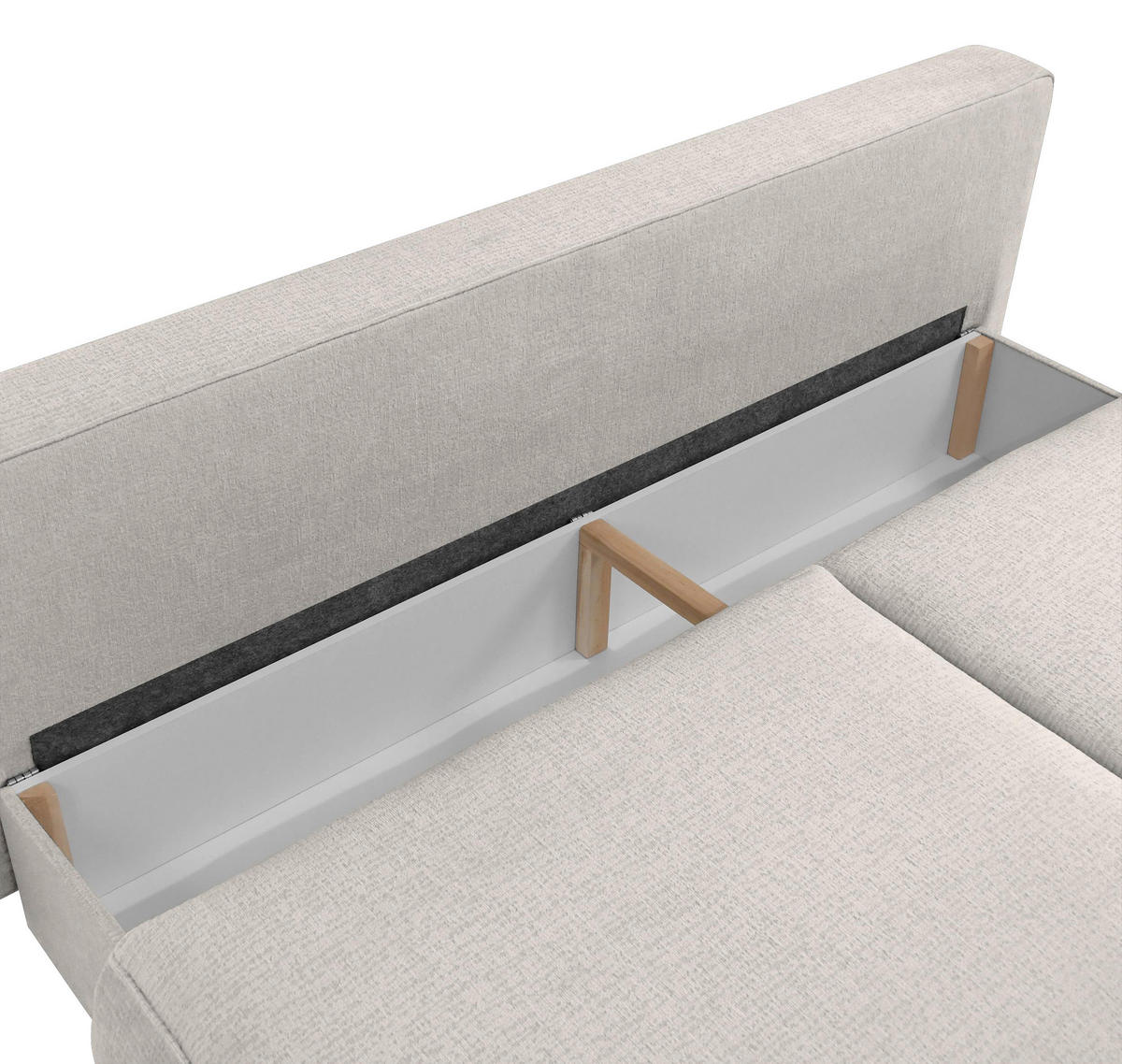 SCHLAFSOFA Jacquard Beige  inkl. Rückenkissen, Bettkasten, Schlaffunktion, Rücken echt, Liegefläche im Originalstoff  - Beige/Schwarz, KONVENTIONELL, Kunststoff/Textil (210/92/100cm) - Milino