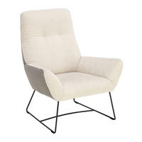 SESSEL in Flachgewebe Creme, Naturfarben, Schwarz  - Creme/Schwarz, Design, Textil/Metall (82/102/81cm) - Pure Home Lifestyle