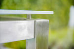GARTENSET Teakholz Edelstahl  - Silberfarben/Teakfarben, MODERN, Glas/Holz