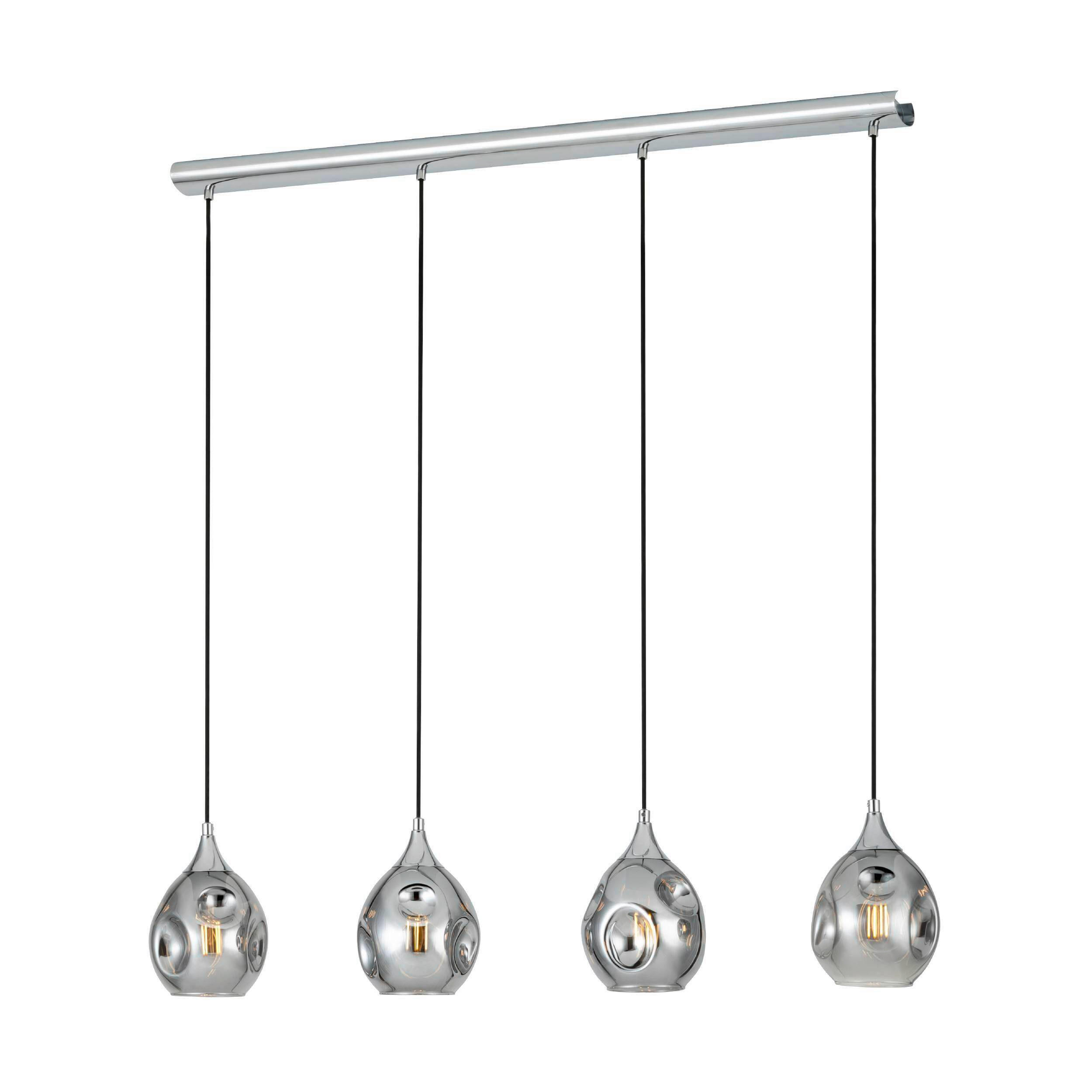 HÄNGELEUCHTE 109/16/110 cm   - Chromfarben/Schwarz, KONVENTIONELL, Glas/Metall (109/16/110cm) - Eglo