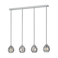 HÄNGELEUCHTE 109/16/110 cm  - Chromfarben/Schwarz, KONVENTIONELL, Glas/Metall (109/16/110cm) - Eglo