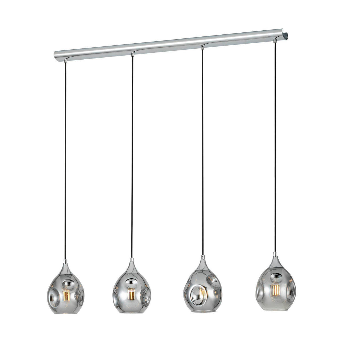 HÄNGELEUCHTE 109/16/110 cm  - Chromfarben/Schwarz, KONVENTIONELL, Glas/Metall (109/16/110cm) - Eglo