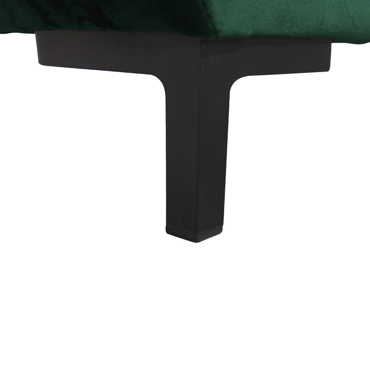 ECKSCHLAFSOFA  mit Rücken echt, Armteil links Velours Grün  - Schwarz/Grün, Design, Textil/Metall (187/277cm) - Livetastic
