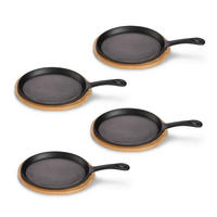 PFANNENSET Rund Gusseisen 4-teilig  - Schwarz, Basics, Metall (38/18/2cm) - Echtwerk