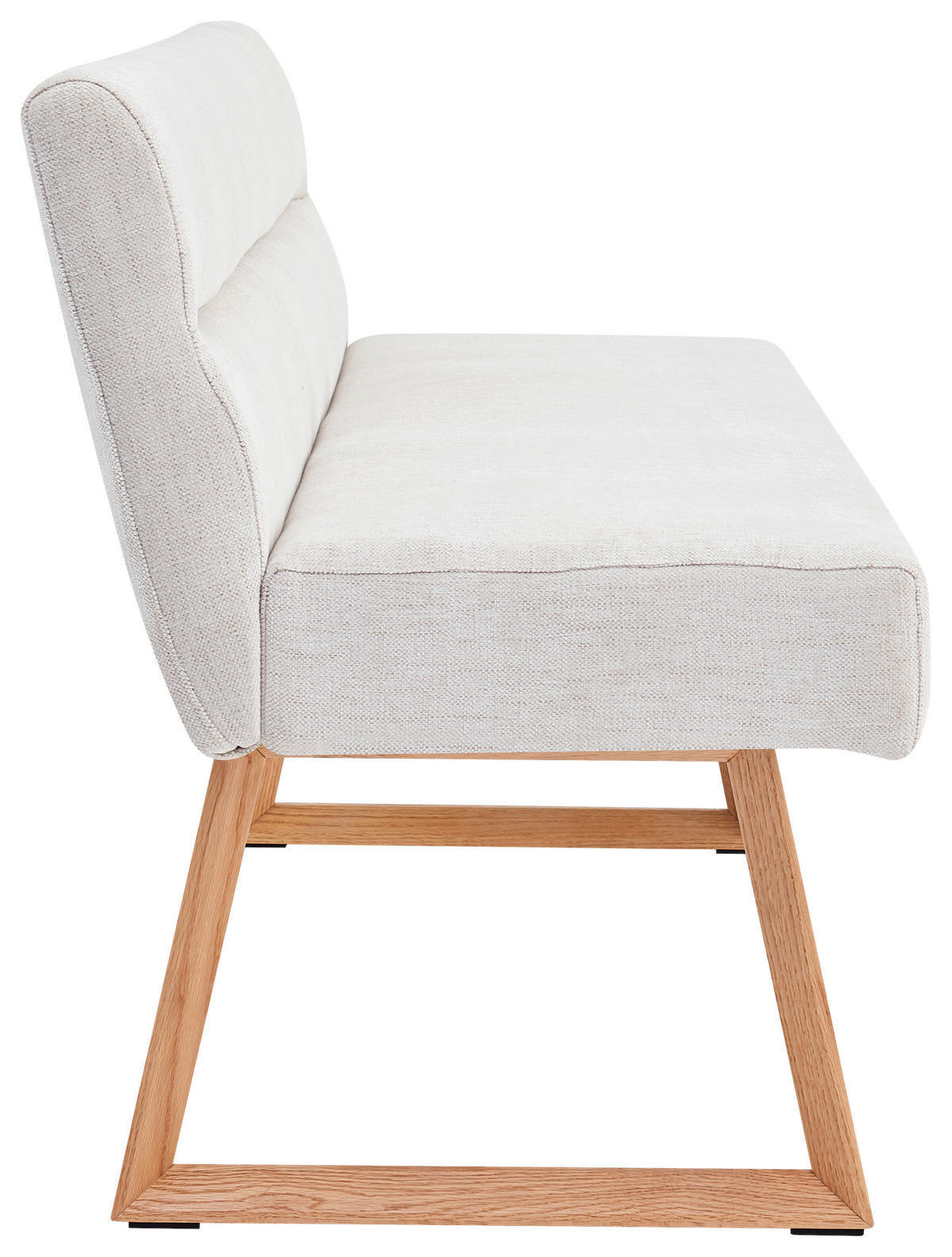 SITZBANK 180/82/61 cm Leinenoptik Eichefarben, Beige Eiche massiv  - Eichefarben/Beige, MODERN, Holz/Textil (180/82/61cm) - Livetastic