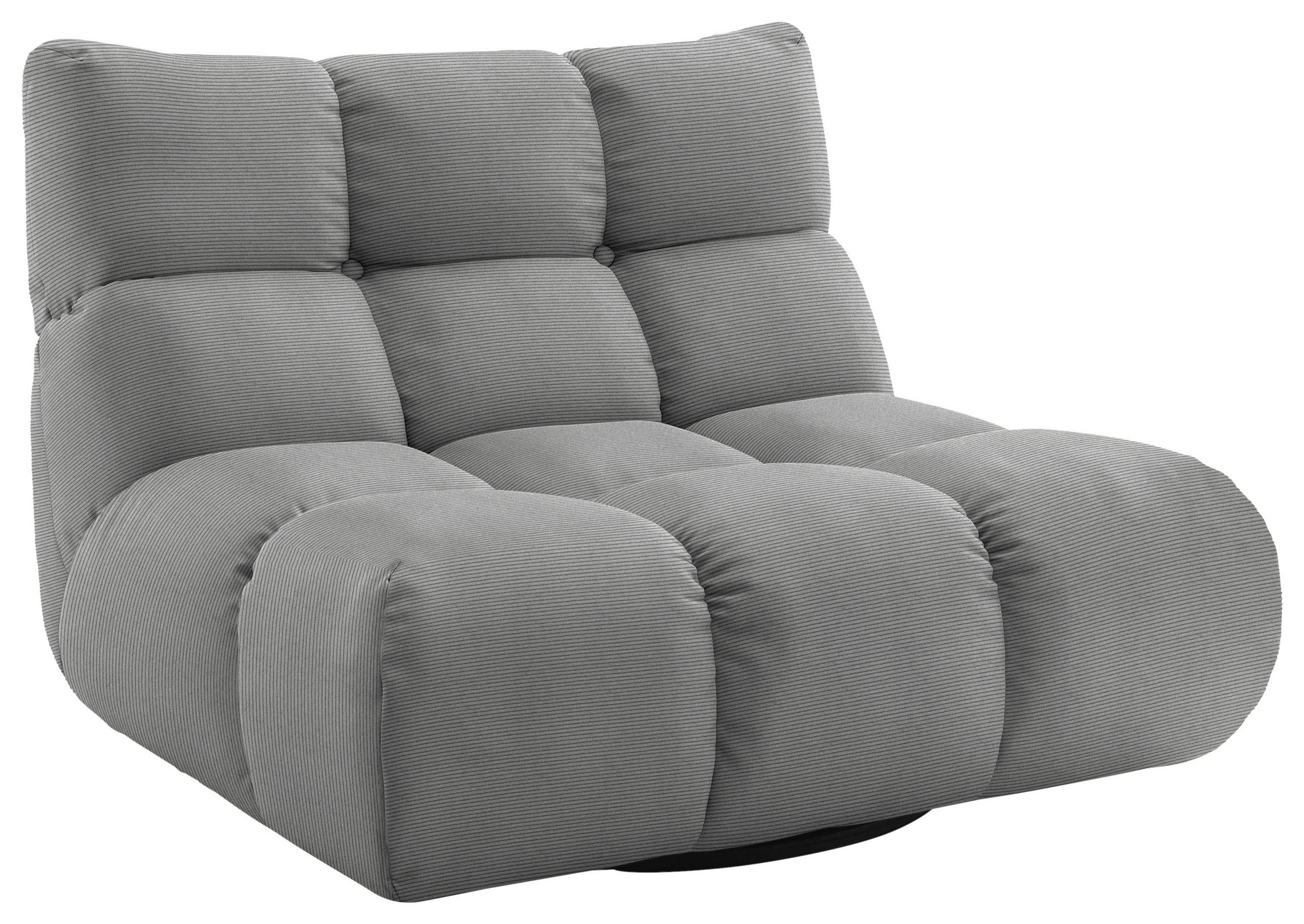 SESSEL Feincord Grau  - Schwarz/Grau, Design, Kunststoff/Textil (112/85/108cm) - Pure Home Lifestyle