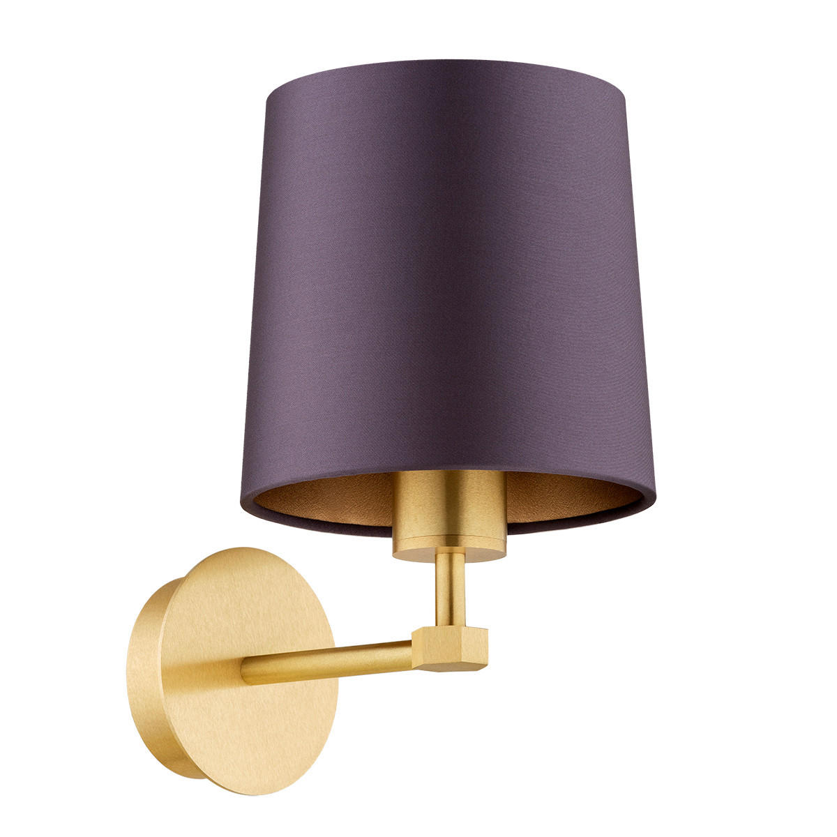 WANDLEUCHTE 27/16/22 cm   - Lila/Messingfarben, KONVENTIONELL, Textil/Metall (27/16/22cm)