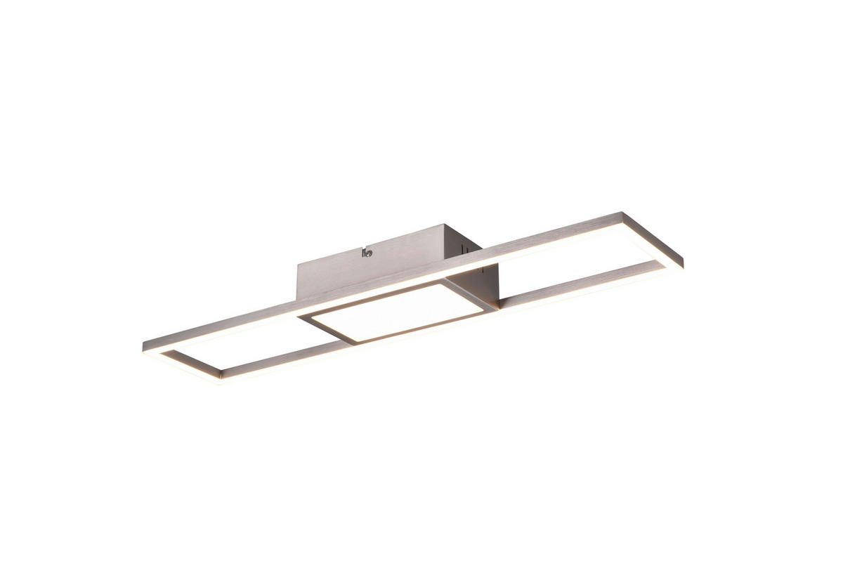 LED-TAKLAMPA Rigido  - nickelfärgad, Design, metall (60/6/13cm)